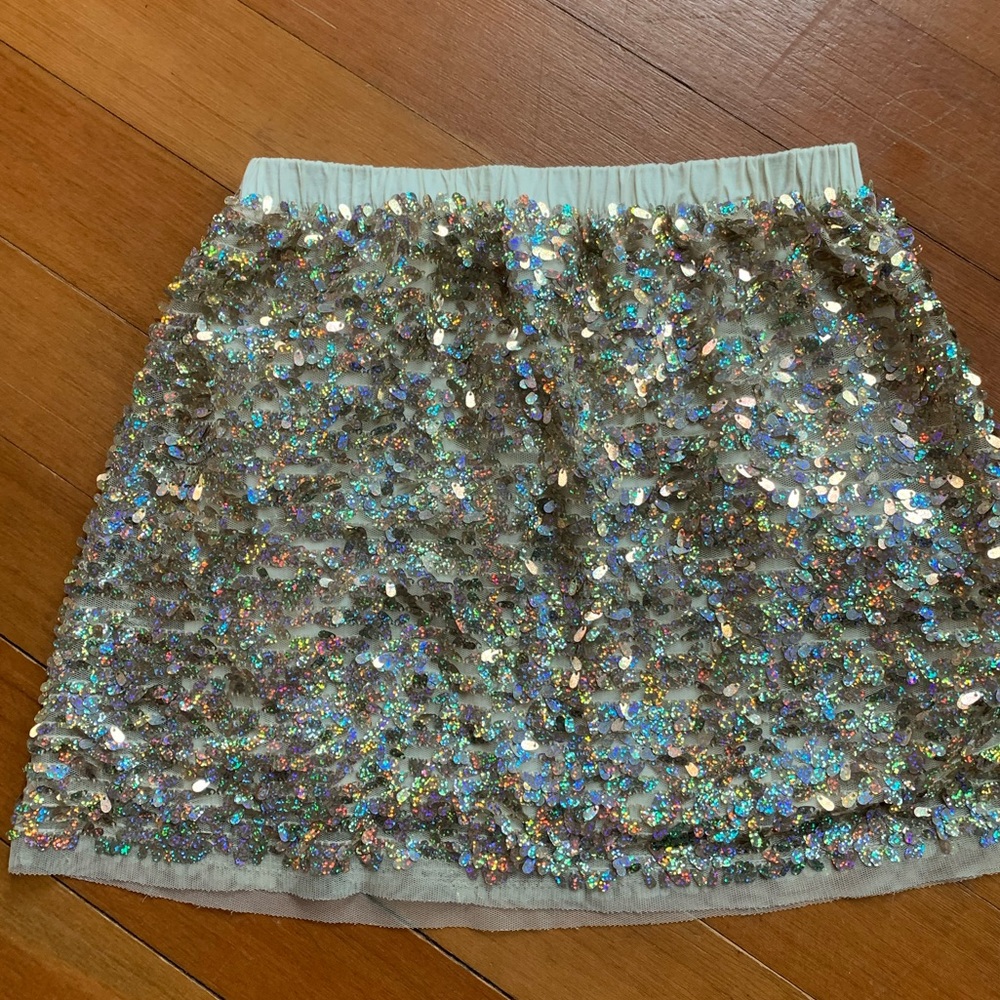 J Crew Crew Cuts gold glitter skirt
